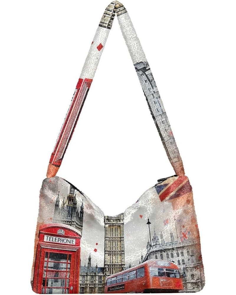 Fantasy World Flower Sea Shoulder Bag, Handbag Shoulder Bag, Crossbody Bookbag for Women London Red Bus With Big Ben-3 $10.24...