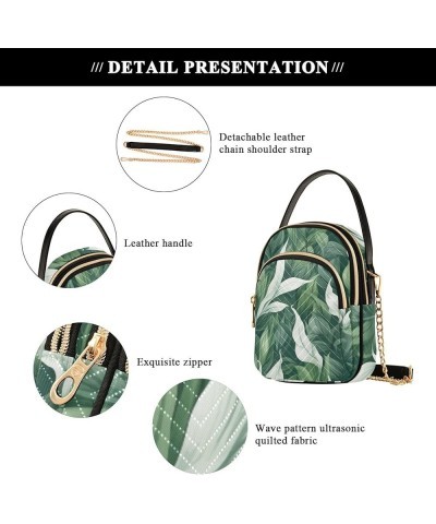 Green Plants and Leaves in Watercolor Crossbody Handbags, Triple Zip Crossbody Bag, Three Zipper Crossbody Bags Green and the...