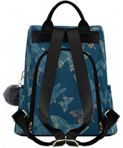 Backpack Purse for Women Fashion Travel Anti-theft Dragonfly and Butterfly Daypack Casual Shoulder Bag Medium Size $23.51 Bac...