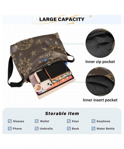 Mens Shoulder Bags Crossbody Vintage Seamless Pattern Brown Crossbody Bag Unisex Waterproof Cute Purse $15.18 Hobo Bags