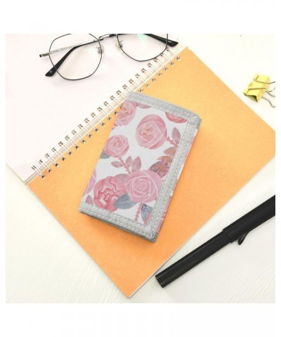 Pink Yellow Flowers Slim Front Pocket Wallet RFID ID Card Holder Cute Small Wallet with Keychian for Women Kids one size Wate...