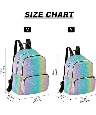 Mini Backpack for Women, Iridescent Rainbow Glitter Travel Backpack Purse for Ladies, Small Bookbag Daypack Shoulder Bag M A1...