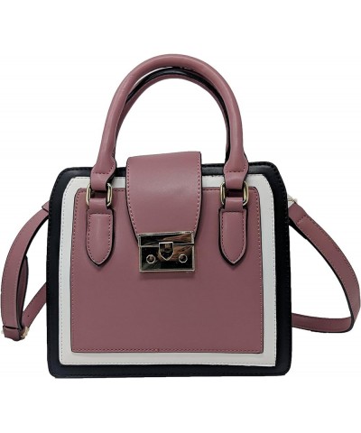 Vegan Leather Cross Body Handbag Shoulder Satchel or Top Handle Purse Mauve $23.65 Crossbody Bags