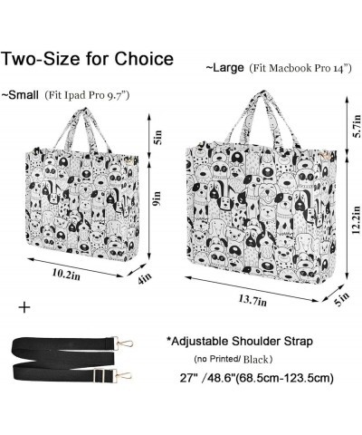 Black and White Doodle Dogs Crossbody Tote &Handbag for Work Travel Shopping Sport Multi05 $11.82 Totes