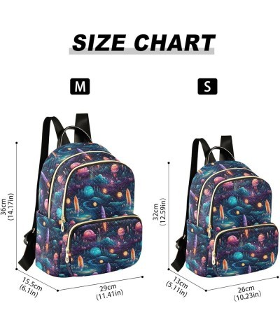 Space Rocket Planet Galaxy Backpack Purse for Women Small Travel Bag Fashion Daypack M 202a4514 M(11.4"x6.1"x14.17") 202a4514...