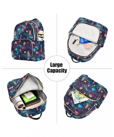 Space Rocket Planet Galaxy Backpack Purse for Women Small Travel Bag Fashion Daypack M 202a4514 M(11.4"x6.1"x14.17") 202a4514...