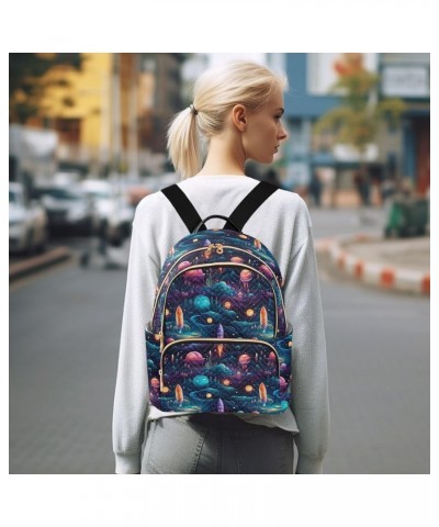 Space Rocket Planet Galaxy Backpack Purse for Women Small Travel Bag Fashion Daypack M 202a4514 M(11.4"x6.1"x14.17") 202a4514...