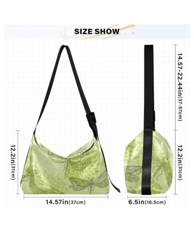 Flying Green Dragonflies Flowers Adults Crossbody Wallet Purse Womens Crossbody Bag Sling Purse $19.46 Hobo Bags