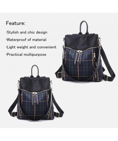 Women Backpack Purse Waterproof Rucksack Lightweight Fashion Casual Travel Ladies Shoulder Bag Daypack Green Plaid $17.35 Bac...