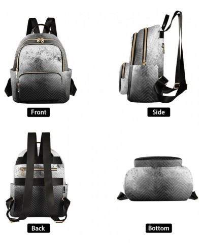 Women Backpack Grunge Black Grey Marble Durable Travel Backpack Lightweight Handbag Lady Purse Roomy Double Zipper Weekend Ba...