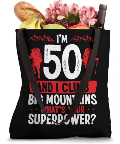 50 Year Old Mountains Hiking Hiker Mountaineer 50th Birthday Tote Bag $14.40 Totes