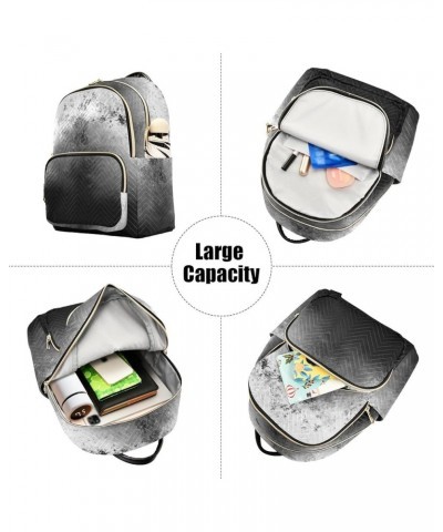 Women Backpack Grunge Black Grey Marble Durable Travel Backpack Lightweight Handbag Lady Purse Roomy Double Zipper Weekend Ba...