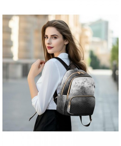 Women Backpack Grunge Black Grey Marble Durable Travel Backpack Lightweight Handbag Lady Purse Roomy Double Zipper Weekend Ba...