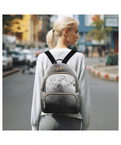 Women Backpack Grunge Black Grey Marble Durable Travel Backpack Lightweight Handbag Lady Purse Roomy Double Zipper Weekend Ba...