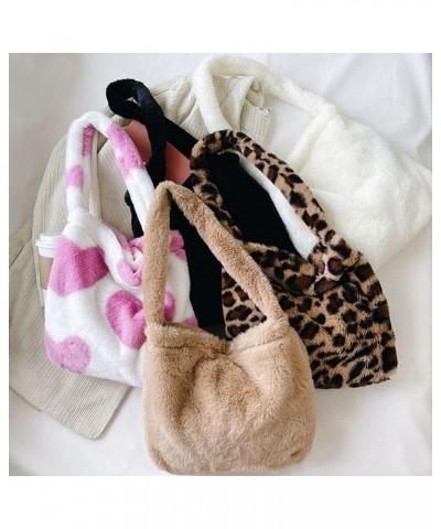 Shopping Bag Women Girls Handbag Winter Plush Tote Female Top-handle Bag(green heart) $6.88 Totes