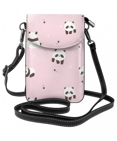 Cute Cartoon Panda and Shooting Star Leather Cell Phone Crossbody Wallet Purses Small Crossbody Bags for Women $17.33 Crossbo...