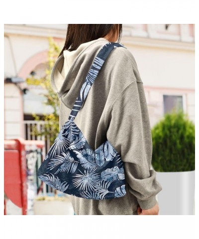 Monstera Deliciosa Leaf Womens Shoulder Purse, Fluffy Bag Crossbody Hobo Purses Tropical Leaves Nature Color $11.75 Hobo Bags