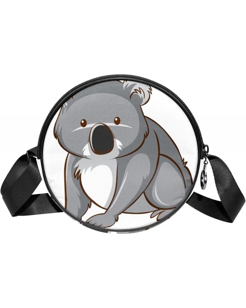 Cute Funny Australia Koala Crossbody Bag for Women Teen Girls Round Canvas Shoulder Bag Purse Tote Handbag Bag $9.87 Totes