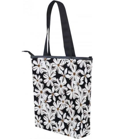 Tote Handbag for Women Tote Bag, Daisy Floral Pattern(f1) Canvas + leather Shoulder Bag, Hobo bag, Satchel Purse(8ue0d) $12.5...