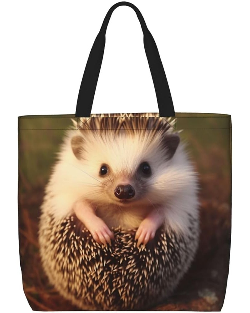 Tote Bag for Women Cute Penguin Tote Bags with Zipper Large Capacity Casual Shoulder Handbags Baby Hedgehog $13.93 Totes