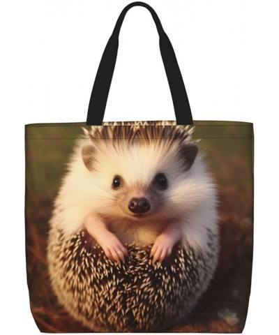 Tote Bag for Women Cute Penguin Tote Bags with Zipper Large Capacity Casual Shoulder Handbags Baby Hedgehog $13.93 Totes