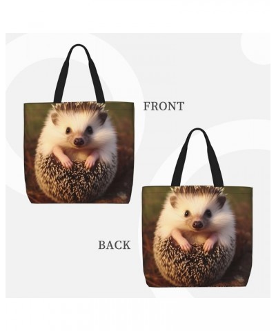 Tote Bag for Women Cute Penguin Tote Bags with Zipper Large Capacity Casual Shoulder Handbags Baby Hedgehog $13.93 Totes