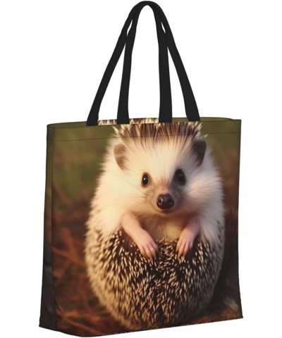 Tote Bag for Women Cute Penguin Tote Bags with Zipper Large Capacity Casual Shoulder Handbags Baby Hedgehog $13.93 Totes