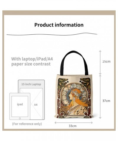 Mucha zodiac poster, digital print, eco-friendly bag, vintage canvas bag Mucha - Autumn Leaves $10.78 Handbags