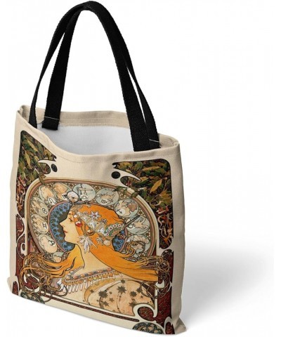 Mucha zodiac poster, digital print, eco-friendly bag, vintage canvas bag Mucha - Autumn Leaves $10.78 Handbags