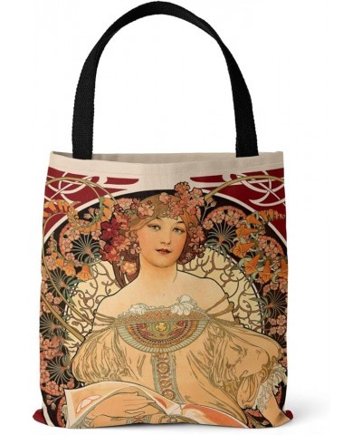 Mucha zodiac poster, digital print, eco-friendly bag, vintage canvas bag Mucha - Autumn Leaves $10.78 Handbags