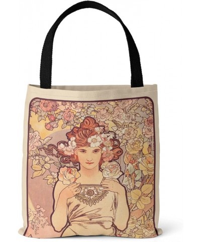 Mucha zodiac poster, digital print, eco-friendly bag, vintage canvas bag Mucha - Autumn Leaves $10.78 Handbags