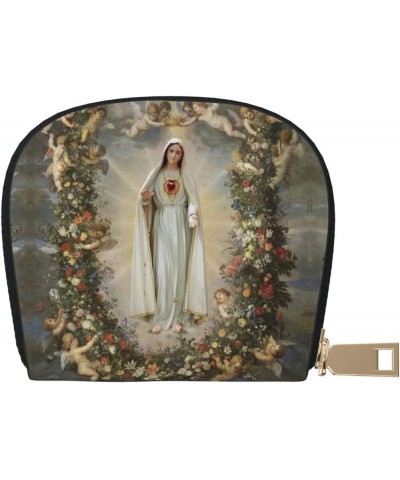 Womens Small Wallet Our Lady Of Guadalupe Zip Leather Shell Card Bag Credit Card Holder Wallet White 1 One Size $16.11 Wallets