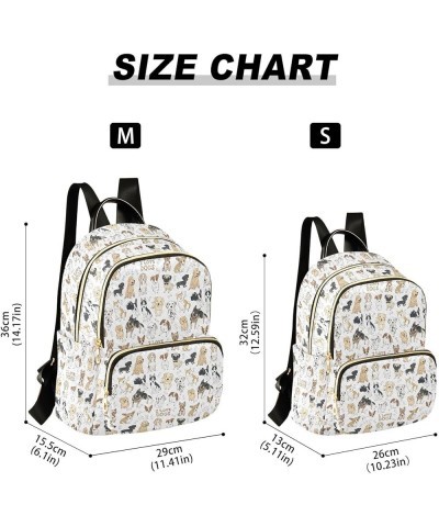 Mini Backpack for Women, Various Dog Pattern Travel Backpack Purse for Ladies, Small Bookbag Daypack Shoulder Bag S Multi628 ...