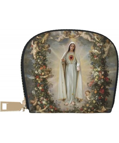 Womens Small Wallet Our Lady Of Guadalupe Zip Leather Shell Card Bag Credit Card Holder Wallet White 1 One Size $16.11 Wallets