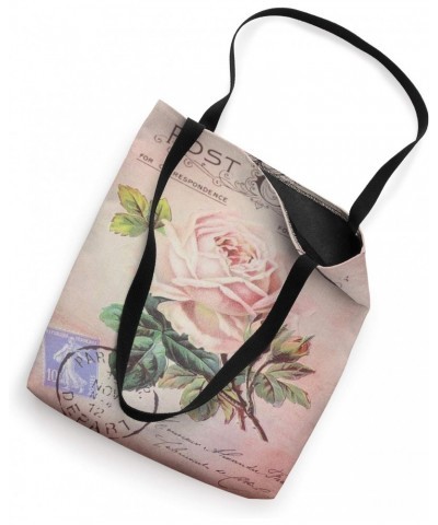 French Pastel Floral Roses Pink Design Travel Paris Tote Bag $13.56 Totes