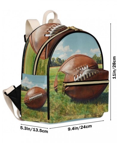 Rugby Football Backpack Purse for Women PU Leather Lightweight Ladies Shoulder Fashion Satchel Bags Travel Casual Daypack $17...