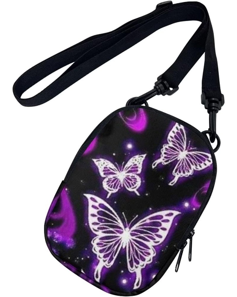 Small Crossbody Bags for Women Cellphone Purse Mini Messenger Handbags Travel Wallet Butterfly Purple $11.01 Satchels