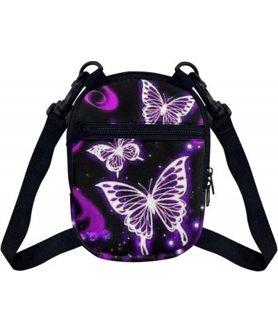 Small Crossbody Bags for Women Cellphone Purse Mini Messenger Handbags Travel Wallet Butterfly Purple $11.01 Satchels