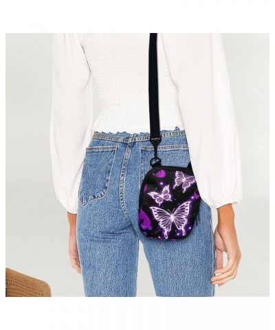 Small Crossbody Bags for Women Cellphone Purse Mini Messenger Handbags Travel Wallet Butterfly Purple $11.01 Satchels