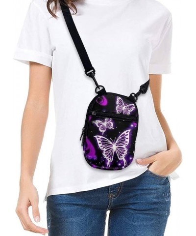 Small Crossbody Bags for Women Cellphone Purse Mini Messenger Handbags Travel Wallet Butterfly Purple $11.01 Satchels