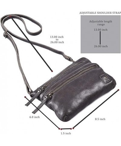 Small Triple Zip Real Leather Womens Crossbody- Premium Vintage Crossover Shoulder Sling Bag (Pack Of 2) $28.80 Crossbody Bags