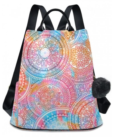 Oriental Mandalas Hippie Kaleidoscope Backpack Purse for Women Travel Bag Anti Theft Back Pack Fashion Shoulder Bag with Adju...