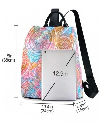 Oriental Mandalas Hippie Kaleidoscope Backpack Purse for Women Travel Bag Anti Theft Back Pack Fashion Shoulder Bag with Adju...