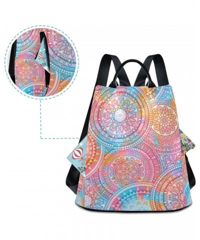 Oriental Mandalas Hippie Kaleidoscope Backpack Purse for Women Travel Bag Anti Theft Back Pack Fashion Shoulder Bag with Adju...