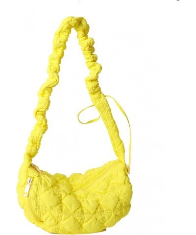 Quilted Tote Bag for Women Puffer Bag Quilted Bag Lightweight Puffy Tote Bag Cloud Pleated Crossbody Bag B13-yellow $12.87 Totes