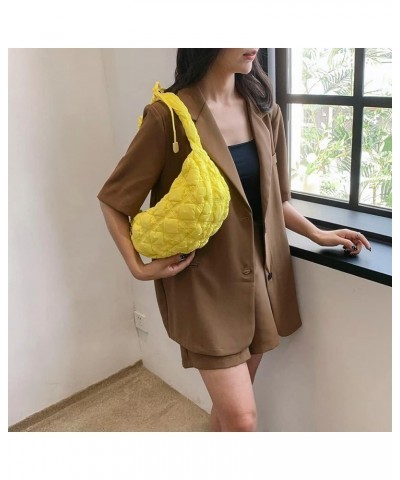 Quilted Tote Bag for Women Puffer Bag Quilted Bag Lightweight Puffy Tote Bag Cloud Pleated Crossbody Bag B13-yellow $12.87 Totes