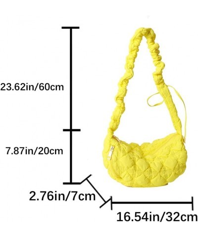 Quilted Tote Bag for Women Puffer Bag Quilted Bag Lightweight Puffy Tote Bag Cloud Pleated Crossbody Bag B13-yellow $12.87 Totes