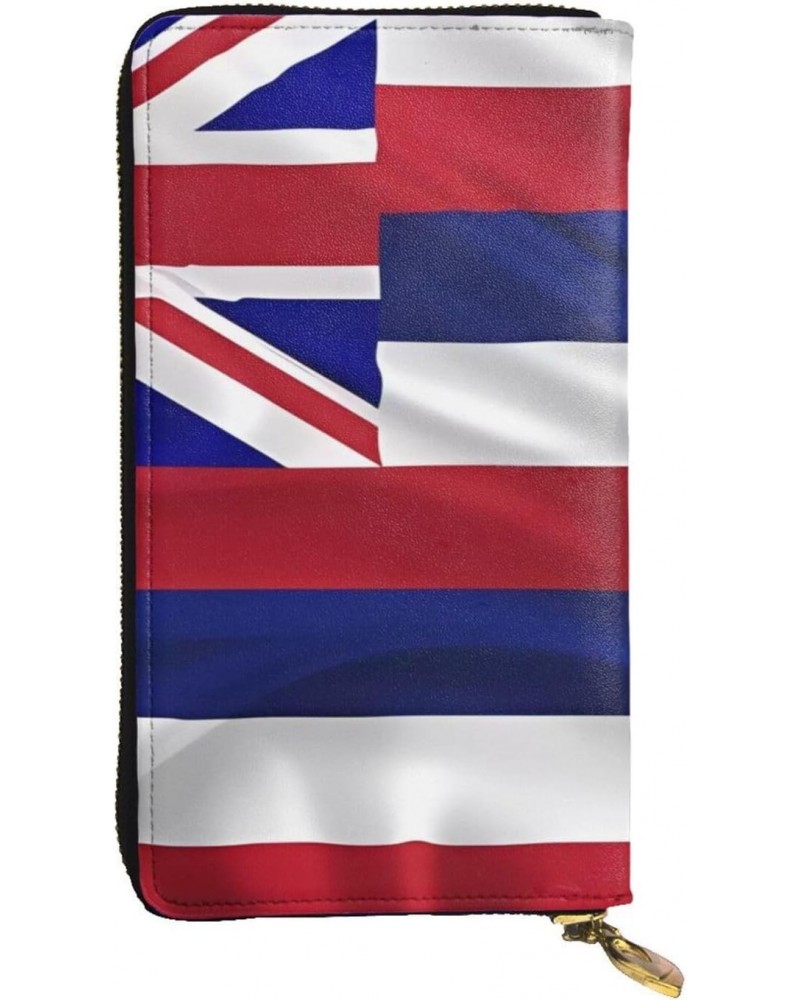 Flag of Hawaii American pattern Leather long clutch wallet : Comfortable, lightweight, waterproof, durable 7.48 x 4.13 in $20...