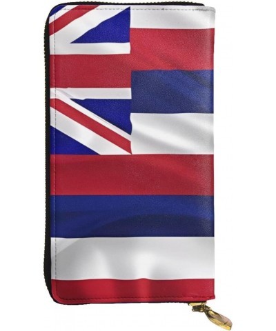 Flag of Hawaii American pattern Leather long clutch wallet : Comfortable, lightweight, waterproof, durable 7.48 x 4.13 in $20...