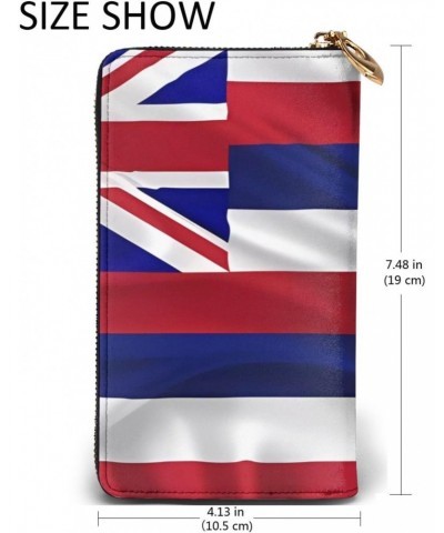 Flag of Hawaii American pattern Leather long clutch wallet : Comfortable, lightweight, waterproof, durable 7.48 x 4.13 in $20...